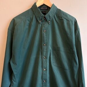 Structure Shirt Mens L Blue Long Sleeve Button Shirt 100% Cotton Heavyweight VTG